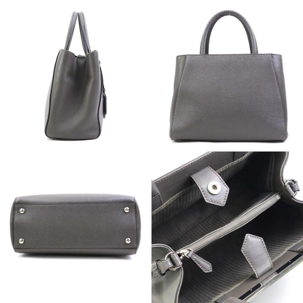 Fendi handbag silver bag shoulder leather gray Toujours